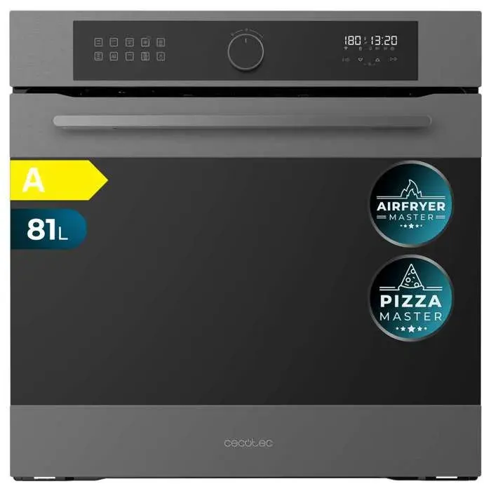 Cecotec Four Encastrable Multifonction 60 cm Bolero Hexa AF316000 Matt A 3400 W Capacité de 81 L 11 Fonctions avec Airfryer