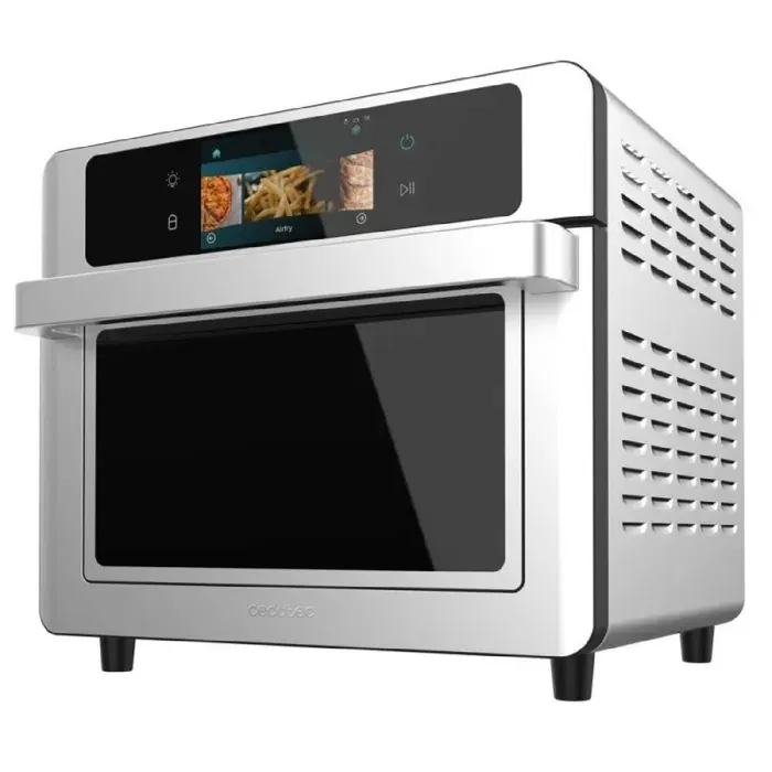 Cecotec Four Friteuse à Air Chaud 30L Bake&Fry 3000 Touch Steel Connected. 1700W Écran Tactile Couleur Connectivité 10 Modes