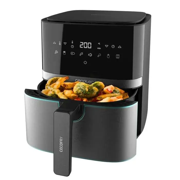 Cecotec Friteuse à Air de 55L Air Fryer Cecofry Full InoxBlack 5500 Pro. 1700W Digital sans Huile Panneau Tactile