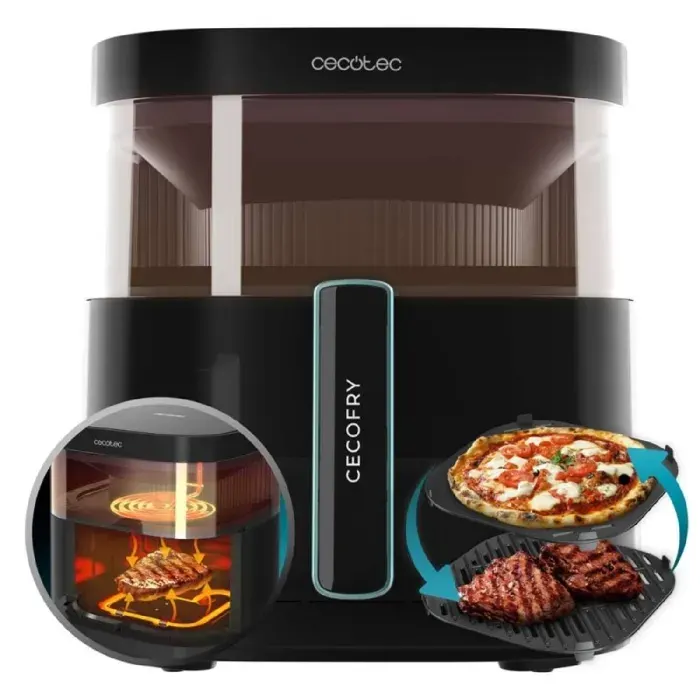 Cecotec Friteuse à air sans huile de 6L Airfryer Cecofry DuoHeat 6000. 2200W Double Résistance Cuisson 3D Grillin Style