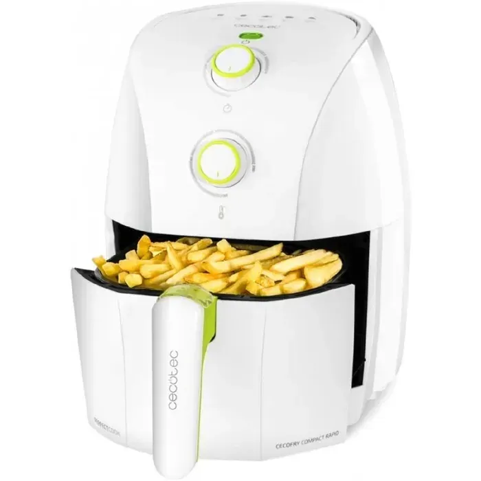 Cecotec Friteuse Diététique sans Huile Cecofry Compact Rapid White. Cuisinez sans Huile Jusqu’à 200 C Minuterie 30min 1.5 L (400