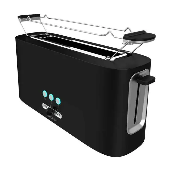 Cecotec Grille-pain Toast&Taste 10000 Extra. 980 W Plastique avec 1 fente extra-large. 3 Fonctions 6 Niveaux de grillage
