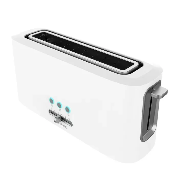 Cecotec Grille-pain Toast&Taste 9000 Double White en plastique avec 2 fentes courtes extra-larges. Design en blanc (Longue