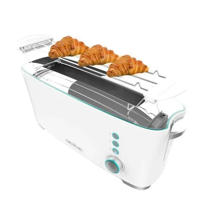 Cecotec Grille-pain Toast&Taste Extra W 1000 W de puissance Double fente XL pour pains épais Système dauto-centrage