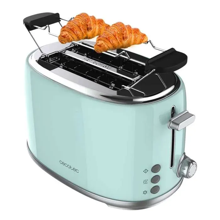 Cecotec Grille-pain Vertical Toast&Taste 1000 Retro Double Bleu: 980 W 2 Tranches