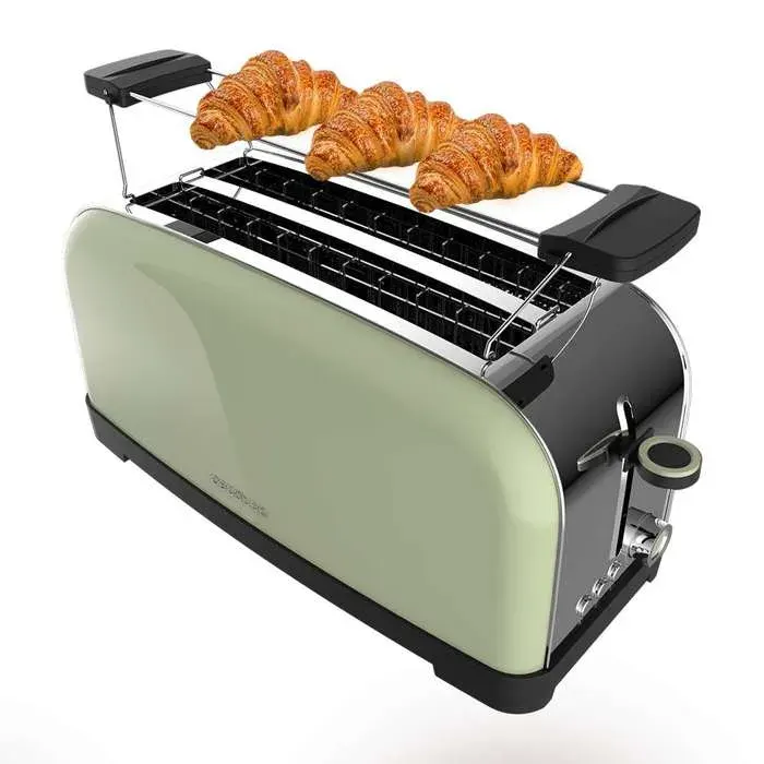 Cecotec Grille-pain vertical Toastin time 1500 Green 1500 W de puissance Double fente longue et large de 38 cm