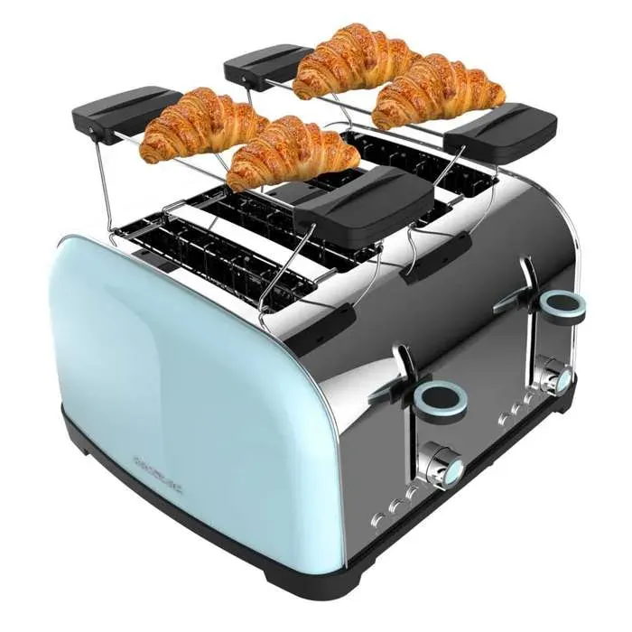 Cecotec Grille-pain vertical Toastin time 1700 Double Blue 1700 W Double fente courte et large de 38 cm Varillas
