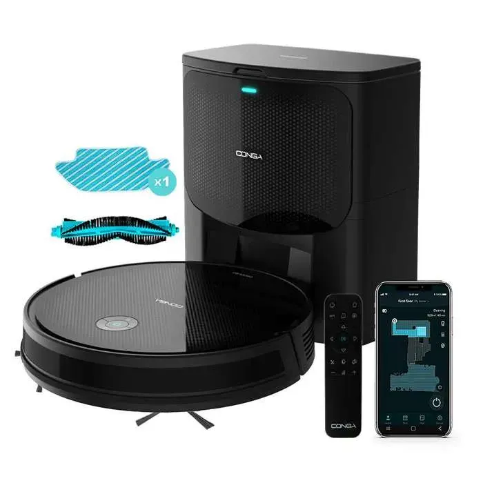 Cecotec iTech SmartGyro 4.0 Aspirateur Robot Conga Gyro 4.0 Autonymie 160 minutes 2100 Pa Brosse Multifonction Tapis