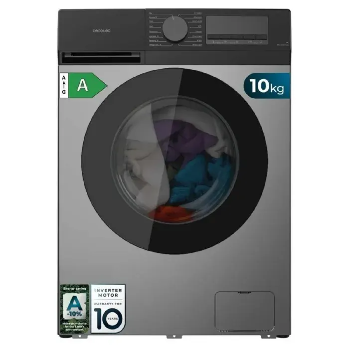 Cecotec Lave-linge à Chargement Frontal 10Kg Bolero DressCode 10450 Inverter Steel 1400 tr/min 16 programmes Classe A-10%