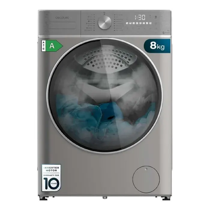 Cecotec Lave-linge Séchant à Chargement Frontal 8Kg-5Kg Bolero Wash&Dry 8580 Inverter Steel B. 1400 tr/min 16 programmes