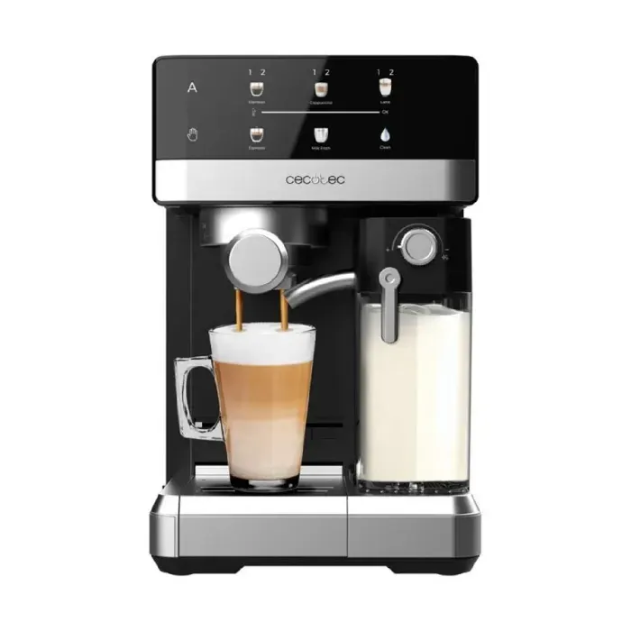Cecotec Machine à Café Expresso Semi-automatique Tactile avec Réservoir de Lait Power Espresso 20 Touch & Cream. 1350W