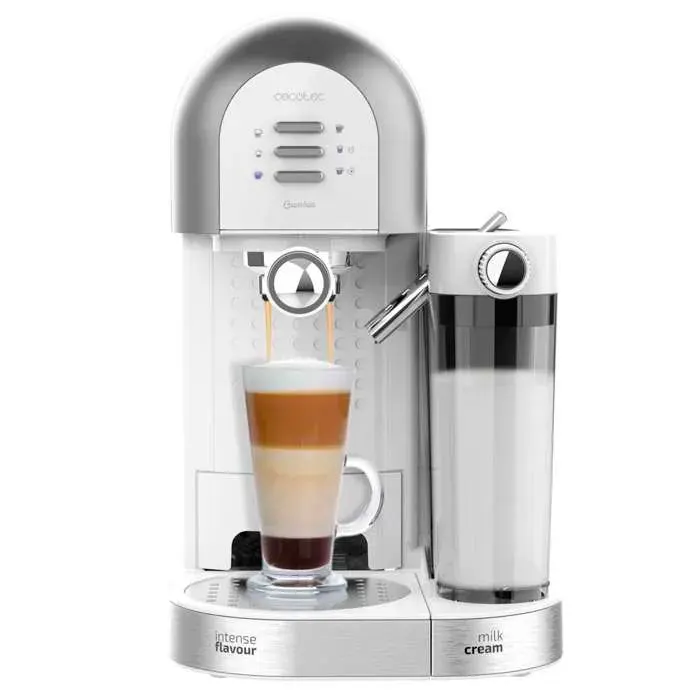 Cecotec Machine à Café Semi-automatique Power Instant-ccino 20 Chic Serie Bianca. 1470 W 20 Bars et Thermoblock Elle convient