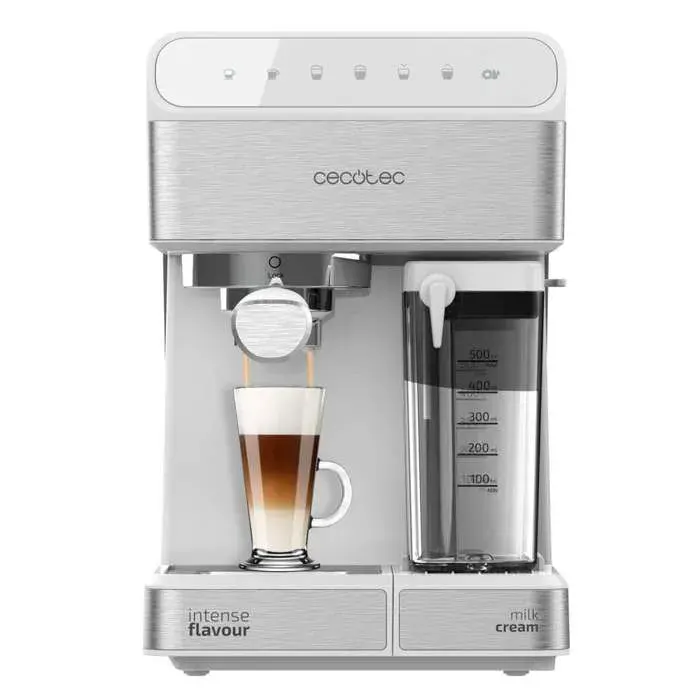Cecotec Machine à café Semi-Automatique Power Instant-ccino 20 Touch Serie Blanc. 20 Bars de Pression 1.4 L 6 Fonctions