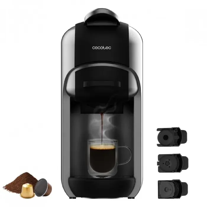 Cecotec machines à café à capsules FreeStyle Compact. Cafetière espresso très compacte 3 en 1. Adaptée pour café moulu