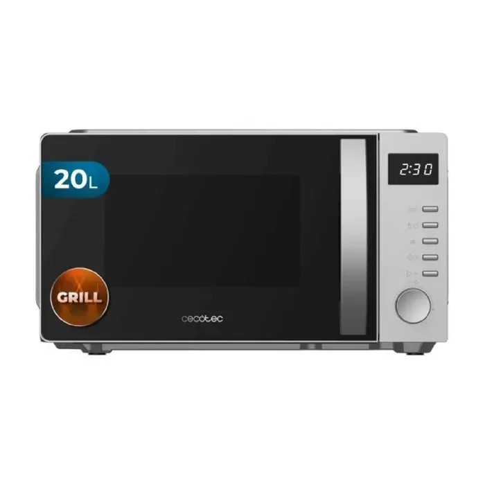 Cecotec Micro-ondes avec Grill Proclean 5105 Silver. 700W 20L Technologie 3DWave Grill 5 Niveaux de Puissance Minuterie 30