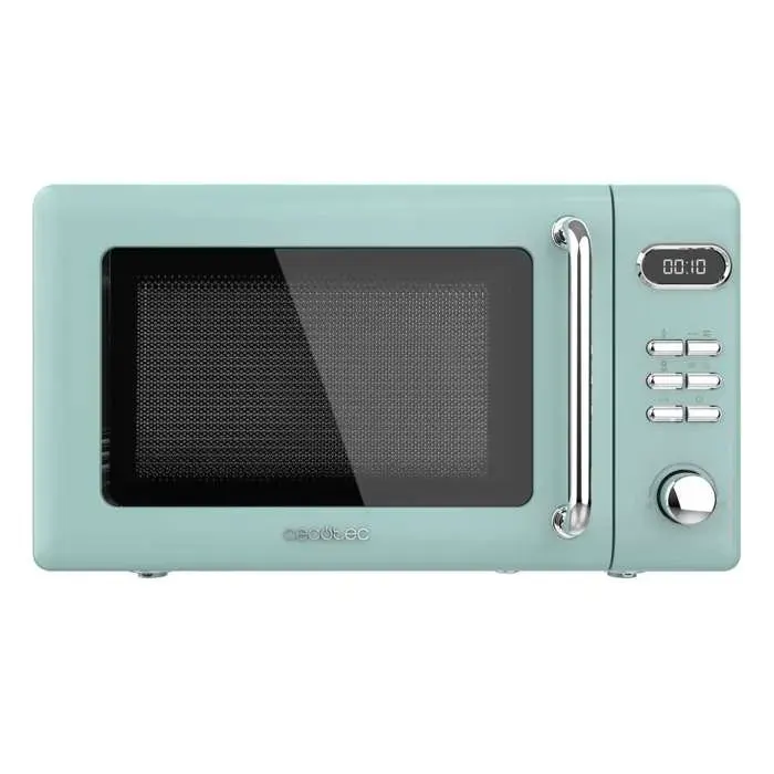 Cecotec Micro-Ondes Digital avec Grill Proclean 5110 Retro Vert. 20 L 700 W en 5 niveaux minuterie jusquà 60 min