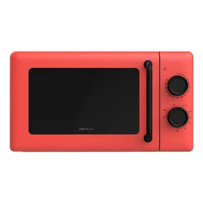 Cecotec Micro-ondes Mécanique avec Grill de 20L Proclean 3110 Red. 700W en 6 Niveaux et Grill de 800W Mode Décongélation
