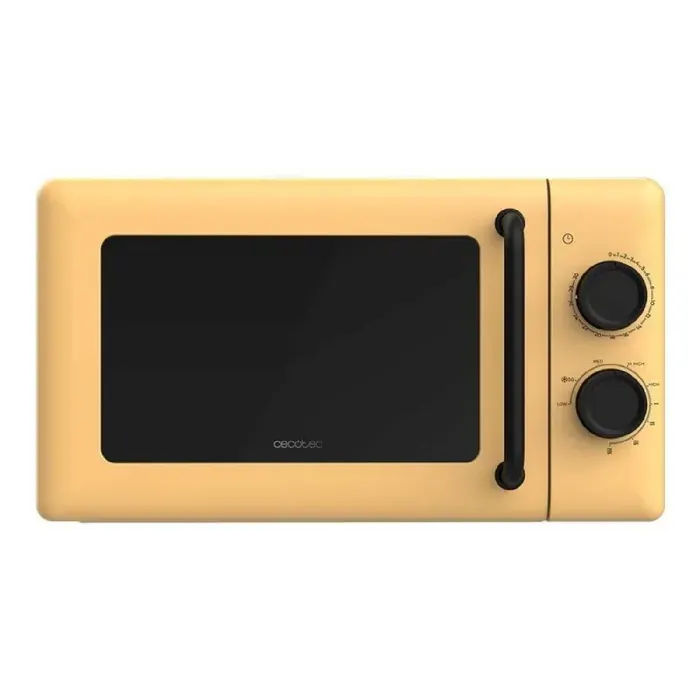 Cecotec Micro-ondes Mécanique avec Grill de 20L Proclean 3110 Yellow. 700W en 6 Niveaux et Grill de 800W Mode Décongélation