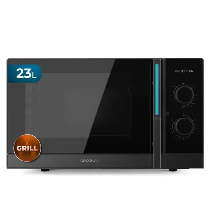 Cecotec Micro-ondes Mécanique avec Grill de 23L Proclean 4120. 800W et 1000W de Grill Cuisson Uniforme 8 Niveaux de Puissance