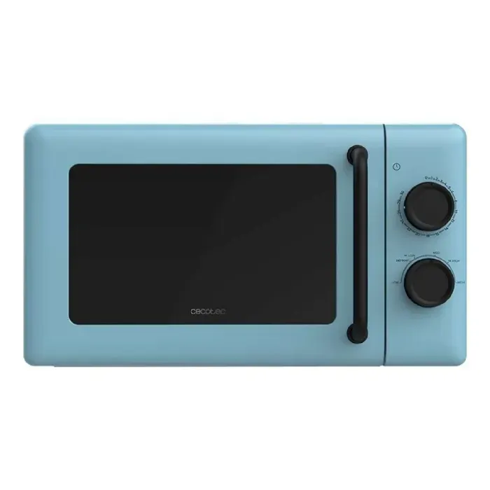 Cecotec Micro-ondes Mécanique de 20L Proclean 3010 Blue. 700W 6 Niveaux de Puissance Mode Décongélation Signal de Fin de