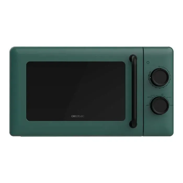 Cecotec Micro-ondes Mécanique de 20L Proclean 3010 Green. 700W 6 Niveaux de Puissance Mode Décongélation Signal de Fin de
