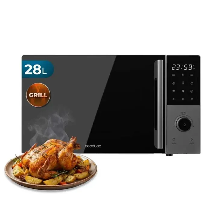 Cecotec Micro-ondes Numérique avec Grill 28L Proclean 2800. 900W Grill 1200W Convection 2200W 8 Programmes 5 Niveaux de