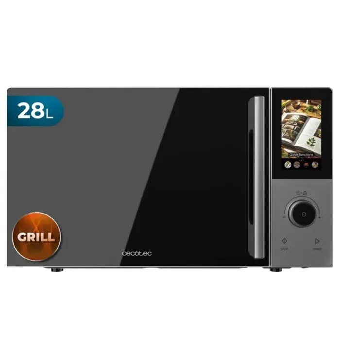 Cecotec Micro-ondes Numérique Tactile et Grill 28L Convection 2800 Touch. 900W en 5 Niveaux Grill 1200W Convection 2200W
