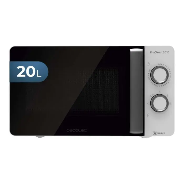 Cecotec Micro-ondes ProClean 3010. Capacité de 20 L Revêtement Ready2Clean 700 W de Puissance 6 Niveaux de Fonctionnement Minute