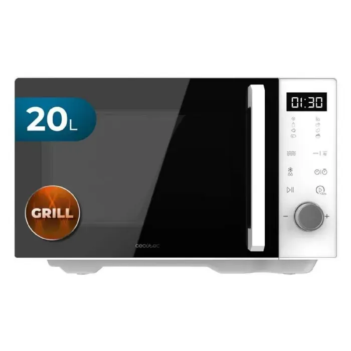 Cecotec Micro-ondes sans Plateau Proclean Flatbed Inverter Pro White. 800W 20L Technologie Inverter et Flatbed Cuisson