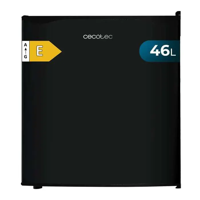 Cecotec Mini Frigo GrandCooler 20000 L SilentCompress Black E. Réfrigérateur Compact Capacité de 46L porte personnalisable — coloris Noire