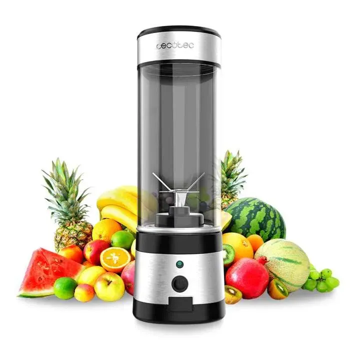 Cecotec Mixeur Portable Individuel Smoothies WanderlustMix USB 126 W Compact Comprend 2 Verres de 400 ml 4 Lames avec
