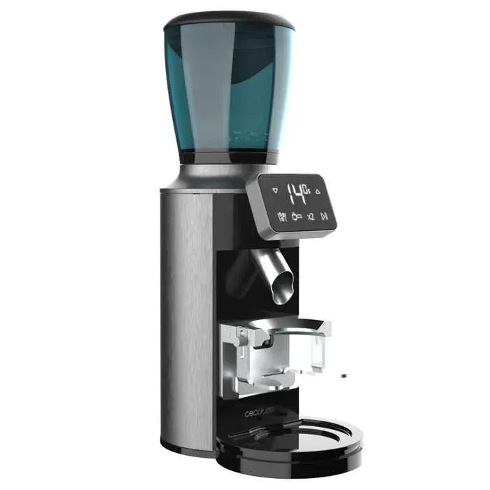 Cecotec - Moulin à Café Électrique SteelMill Touch - 200W Acier Inoxydable Écran Tactile et 30 Niveaux de Mouture
