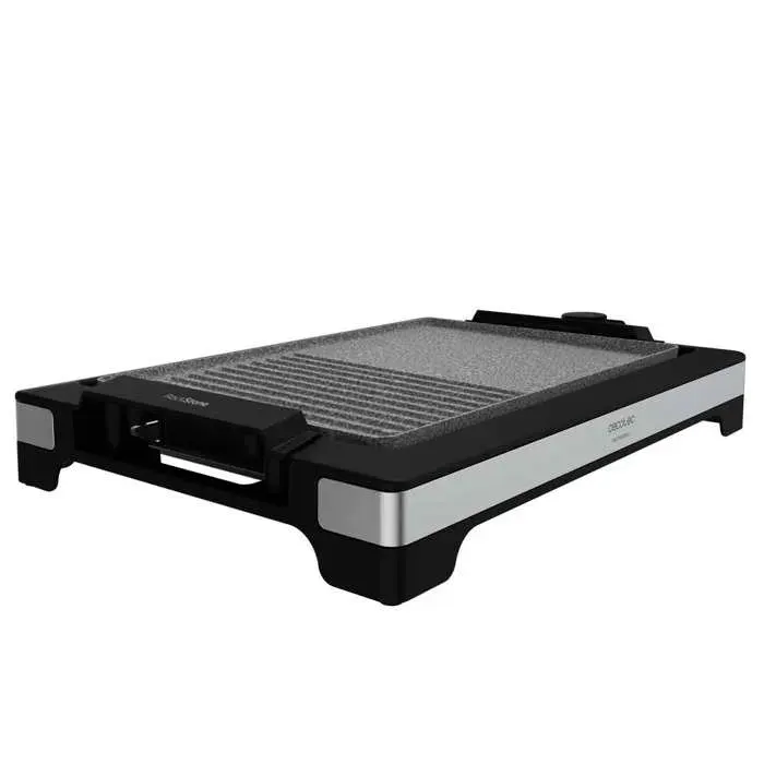 Cecotec Plancha-gril Électrique Tasty&Grill 2000 Inox MixStone. 2000W Thermostat ajustable Plaque Antiadhérente pour Griller