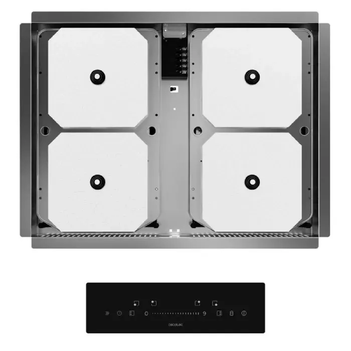 Cecotec Plaque à Induction Invisible 60 cm Bolero Squad I 4300 FullFlex. 7200 W Panneau avec Contrôle Curseur Zones FullFlex