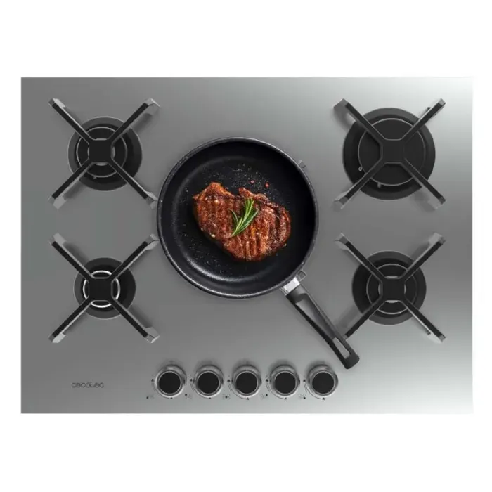 Cecotec Plaque de cuisson au gaz 5 foyers Bolero Squad G 5400S Inox