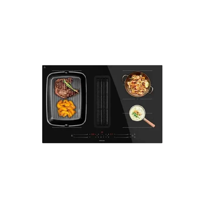 Cecotec Plaque Induction avec 2 Foyers et Hotte Aspirante Intégrée Bolero Squad IH 4800 TotalFlex80 Plaque de Cuisson