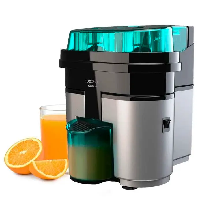 Cecotec Presse-agrumes électrique EssentialVita Twice Black. 90 W Double tête et coupeur Filtre pour pulpe Verre 500 ml