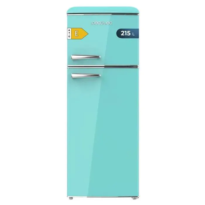 Cecotec Réfrigérateur à deux portes rétro 215 L Bolero CoolMarket 2D Origin 215 Vert. Hauteur 1482 cm et largeur 552 cm LED