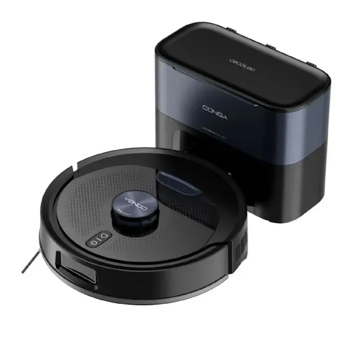 Cecotec Robot Aspirateur et Laveur de Sol avec Base Autonettoyante Conga Y60 Dark. 13000 Pa Autonomie 200 Min Brosse