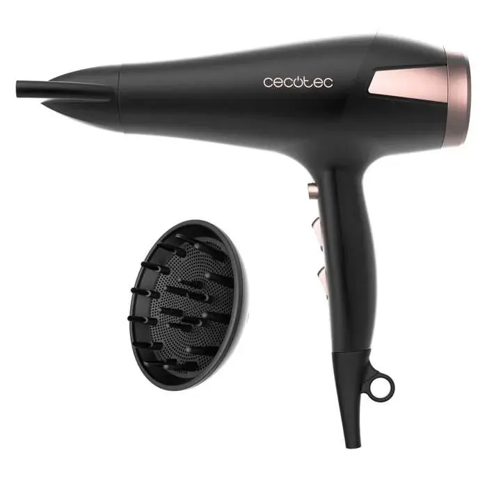Cecotec Sèche-cheveux Bamba IoniCare Elegance 2400W avec Moteur AC Technologie Ions et Grand débit d’Air 2 Vitesses et 3