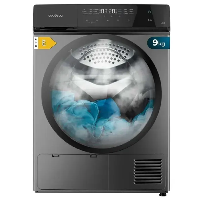 Cecotec Sèche-linge 9Kg à Pompe à Chaleur Bolero DressCode Dry 8400 Steel. Classe Équivalente A++ Contrôle Tactile