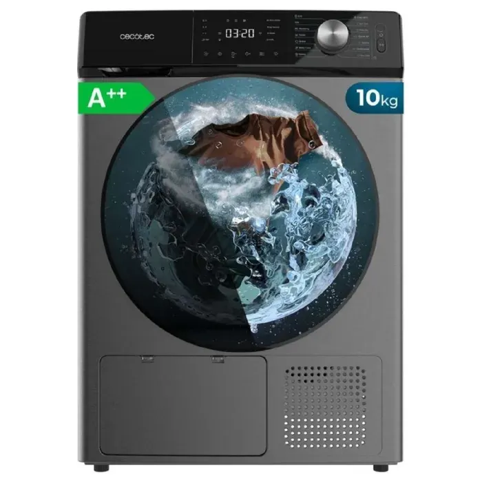 Cecotec Sèche-linge à Pompe à Chaleur 10 kg Bolero Dresscode Dry 10355 Steel Classe Équivalente A++ 14 programmes