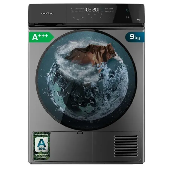 Cecotec Sèche-linge à Pompe à Chaleur 9 kg Bolero DressCode Dry 9400 Inverter Steel Classe Équivalente A+++ 15 programmes