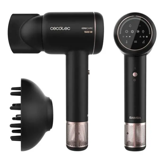 Cecotec sèche-linge avec moteur numérique sans balais Bamba IoniCare RockStar Ion Touch. 1600 W Real Ion écran tactile