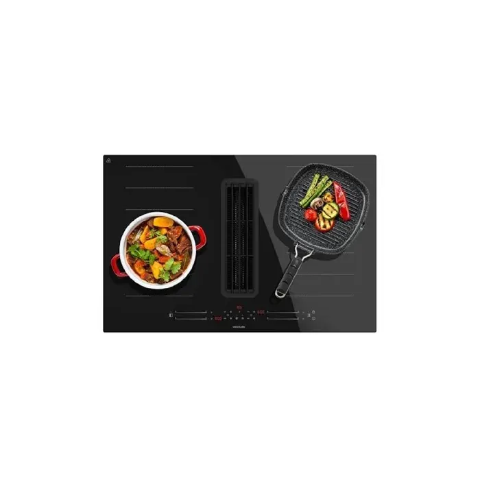 Cecotec Table de Cuisson à Induction 2 Feux avec Hotte Intégrée Bolero Squad IH 4800 FullFlex80. 7400W 15 Niveaux