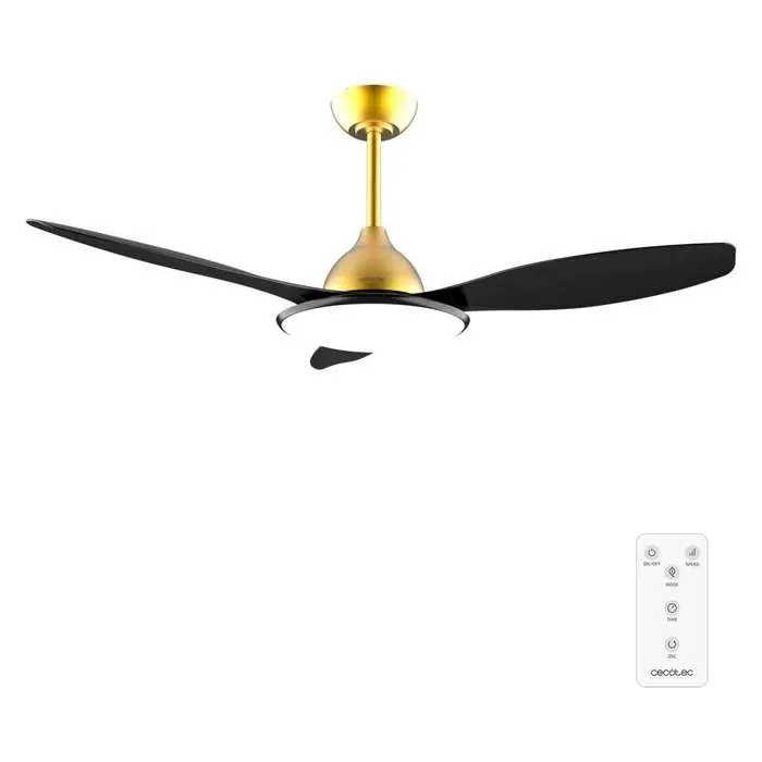 Cecotec - Ventilateur de Plafond avec Lumière EnergySilence 4800 Light GoldBlack - 36 W Diamètre 122 cm LED 36 W et
