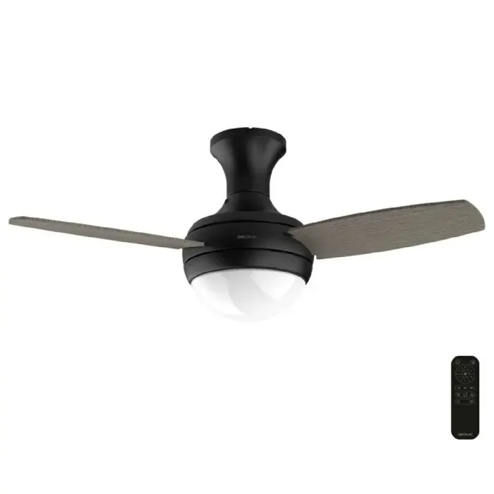 Cecotec Ventilateur de Plafond avec Lumière EnergySilence Aero 352 BlackBee. 15W Moteur DC Diamètre 36 (915cm) 3 Pales