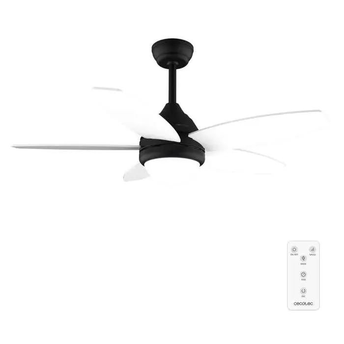 Cecotec - Ventilateur de Plafond avec Lumière EnergySilence Aero 4200 Black&LightWood - 53 W Diamètre 106 cm Lampe LED 3