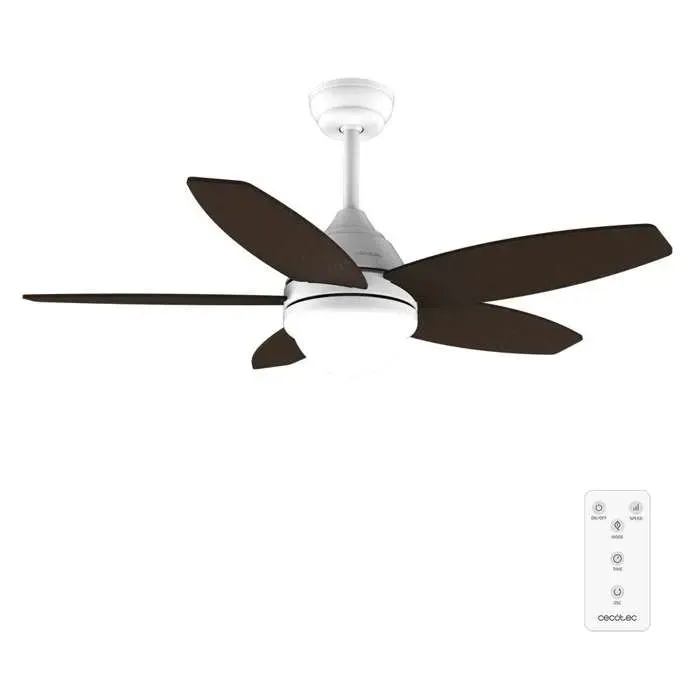 Cecotec - Ventilateur de Plafond avec Lumière EnergySilence Aero 4200 White&DarkWood - 53 W Diamètre 106 cm Lampe LED 3
