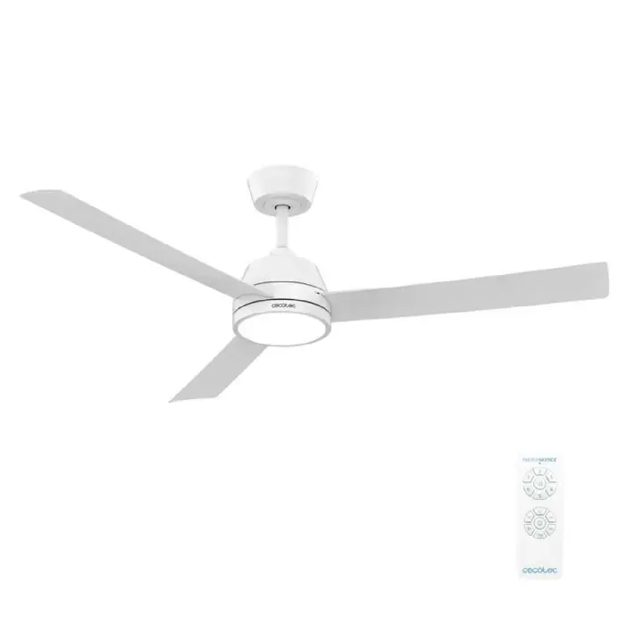 Cecotec Ventilateur de Plafond avec Lumière EnergySilence Aero 452 QuickSnap White. 30W Moteur DC Diamètre 52 (132cm)